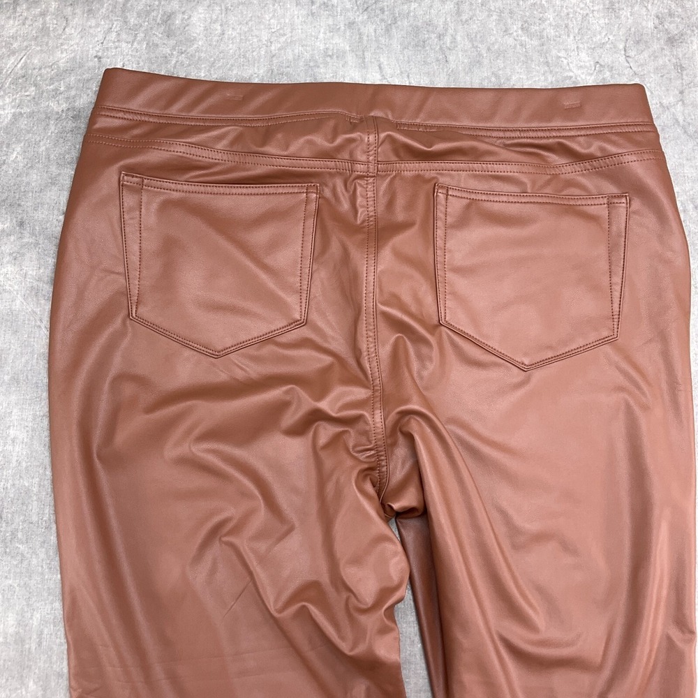 J Jill Pants Women 1XL 36W 30L‎ Brown Hickory Faux Leather Pull On Stretch NWT - Picture 11 of 12